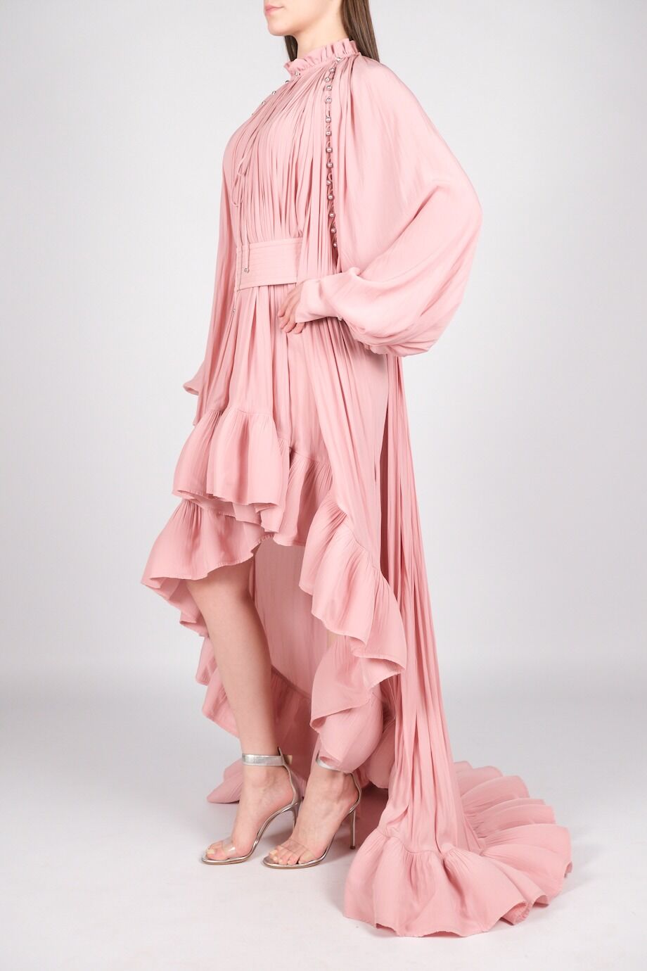 image 2 Платье нежно-розового цвета с воланами