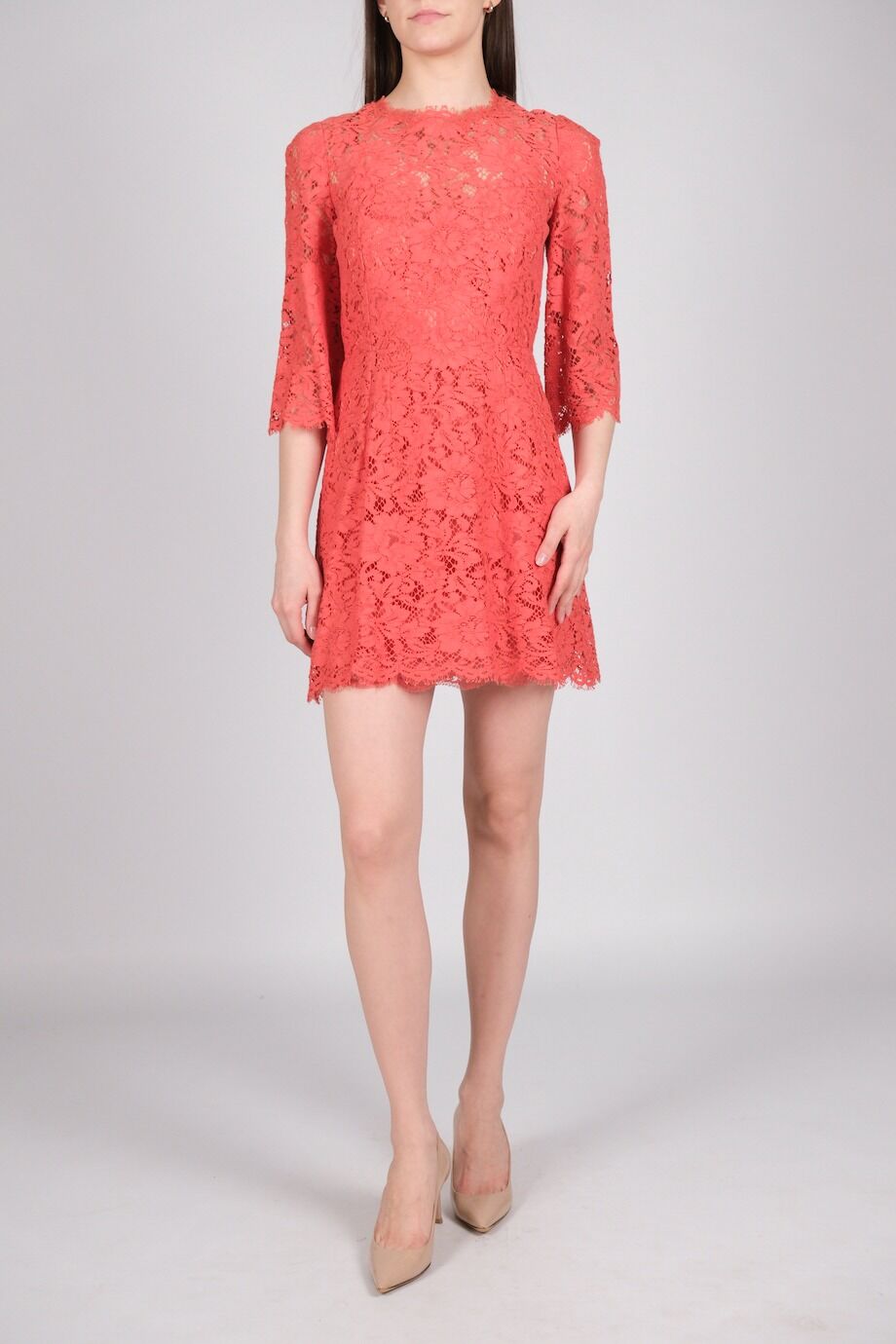 image 1 Платье из кружева оранжевого цвета
