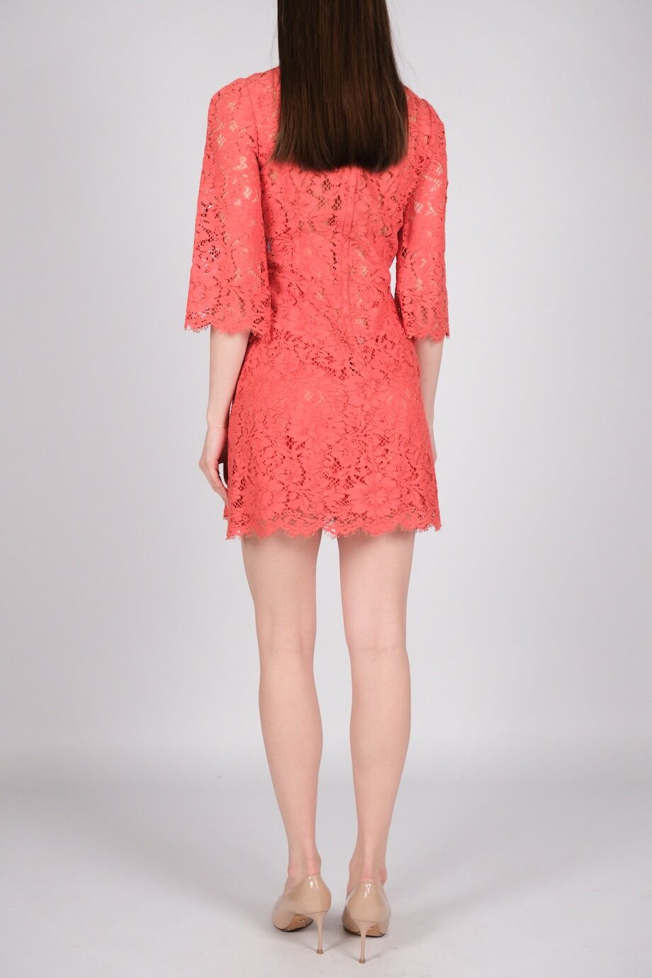 image 3 Платье из кружева оранжевого цвета