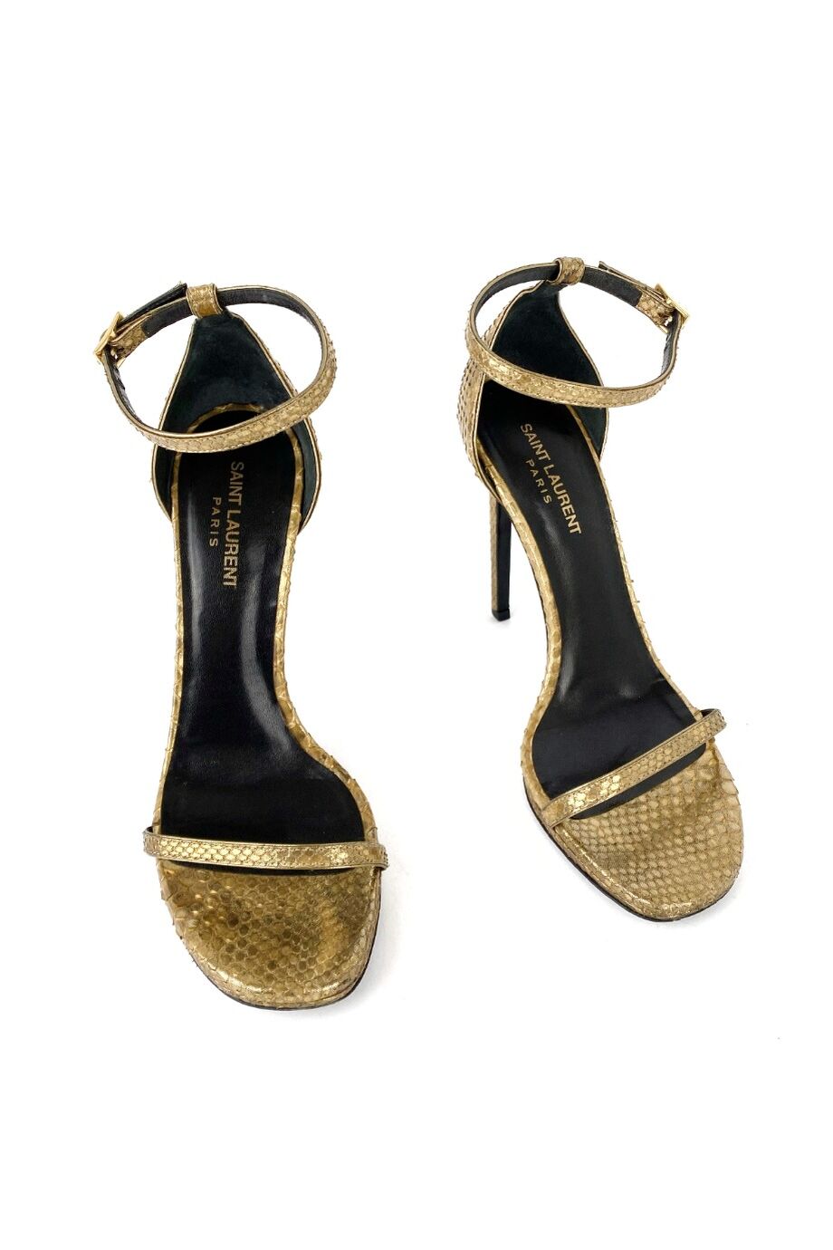 image 2 Босоножки золотистого цвета с тиснением под рептилию