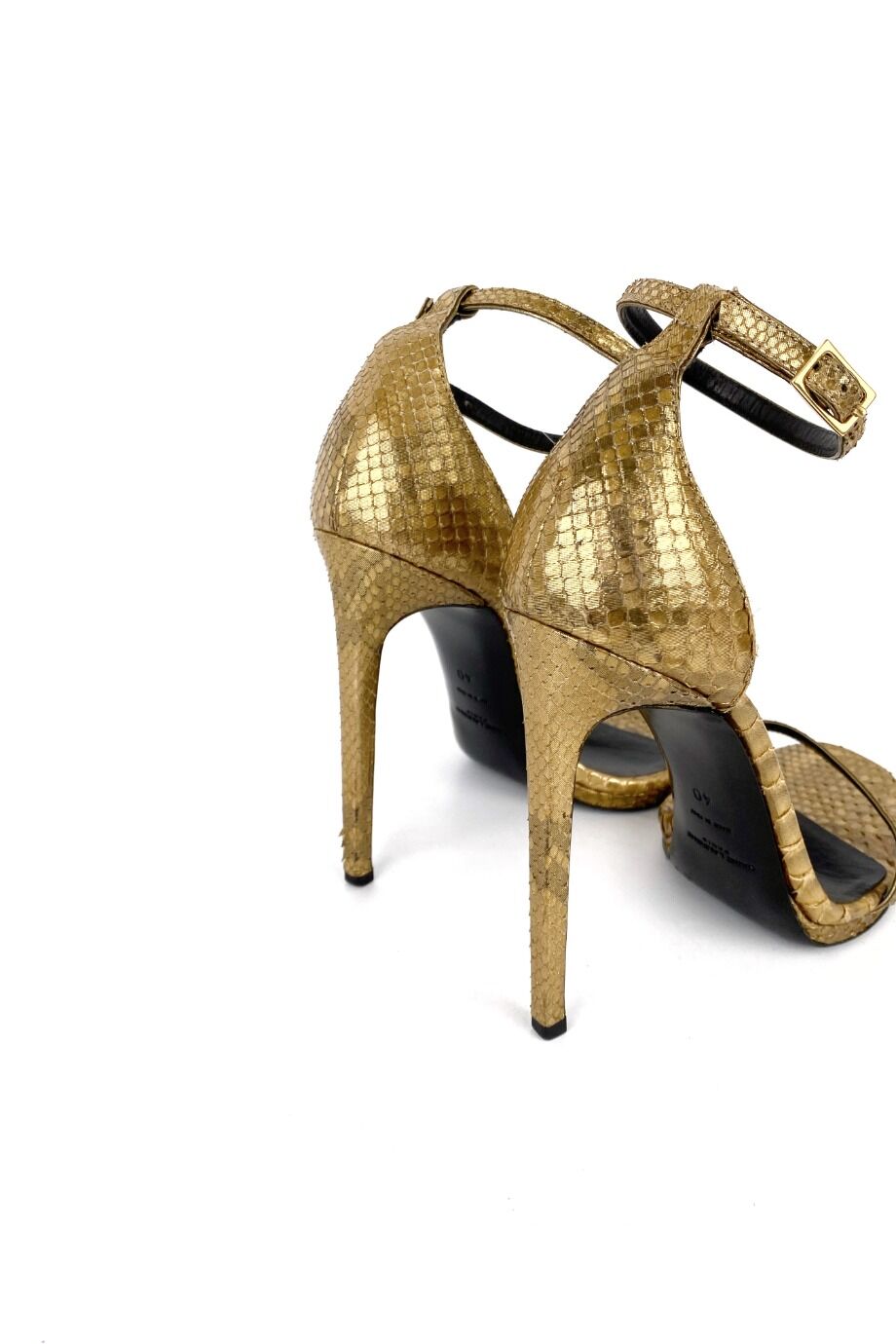 image 4 Босоножки золотистого цвета с тиснением под рептилию