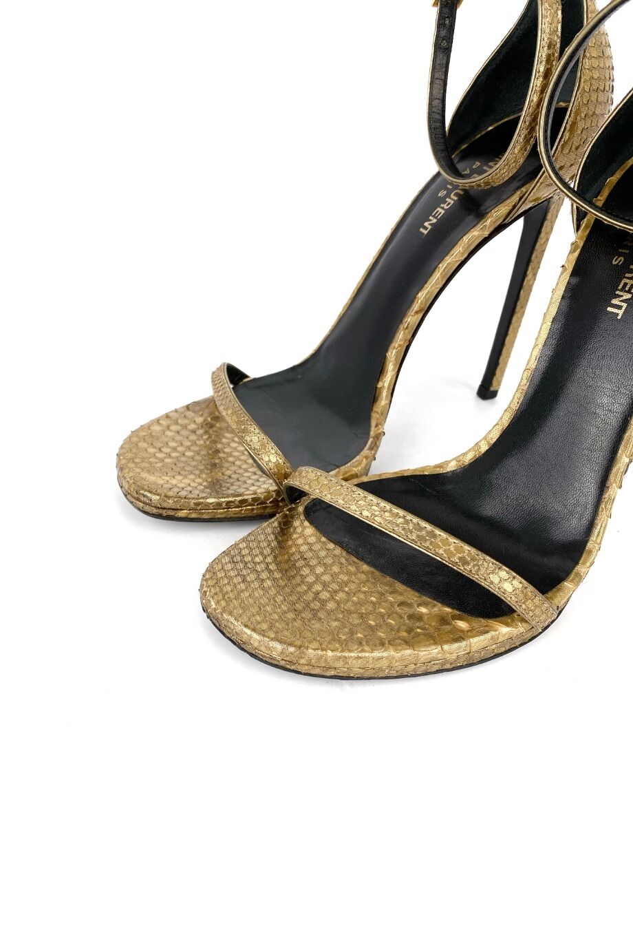 image 3 Босоножки золотистого цвета с тиснением под рептилию