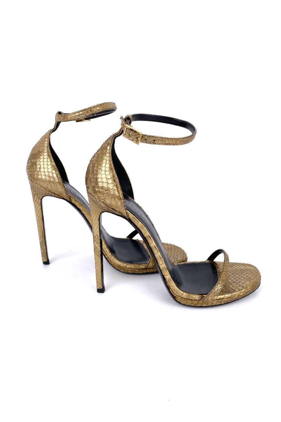 image 5 Босоножки золотистого цвета с тиснением под рептилию