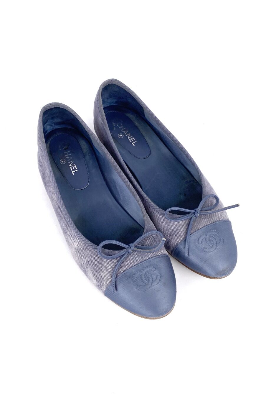 image 1 Балетки текстильные голубого цвета