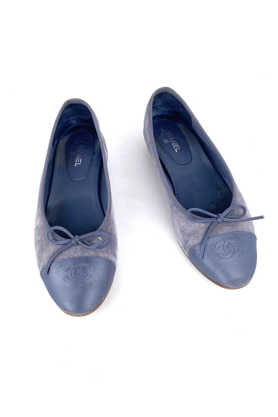 image 2 Балетки текстильные голубого цвета