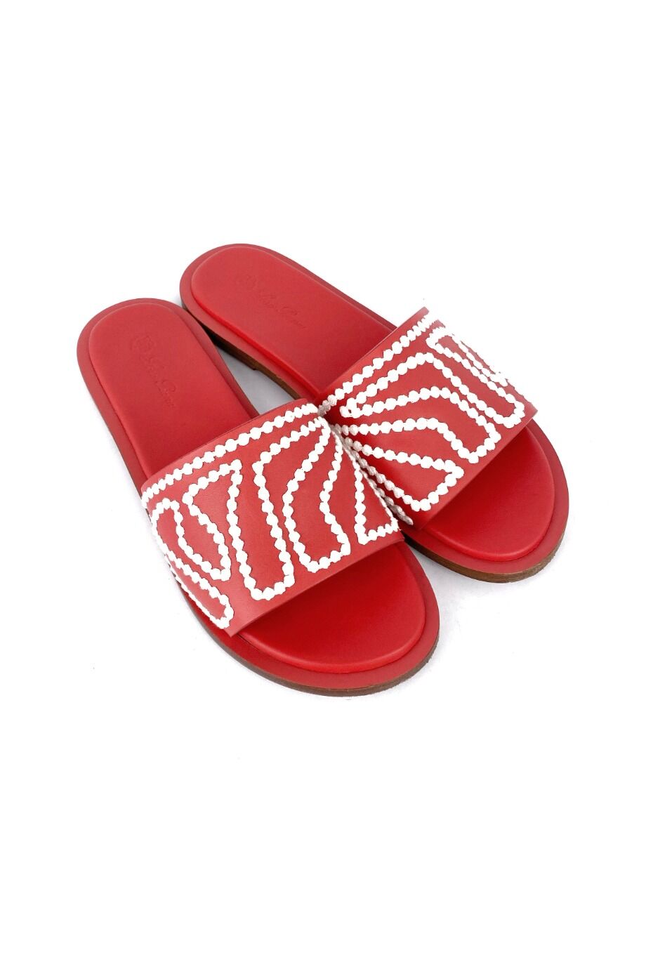 image 1 Шлепанцы кораллового цвета с орнаментом