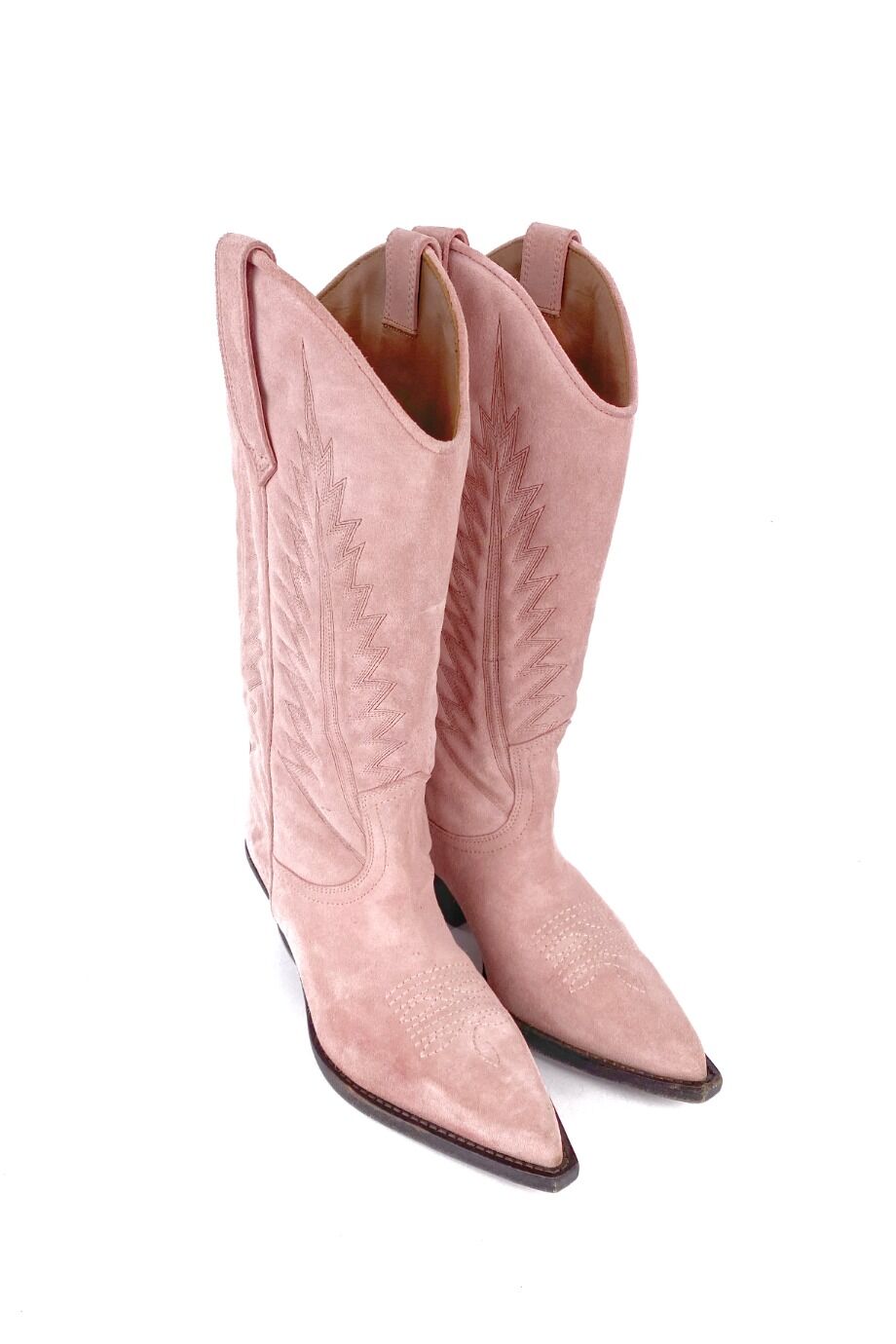 image 1 Высокие казаки розового цвета из замши