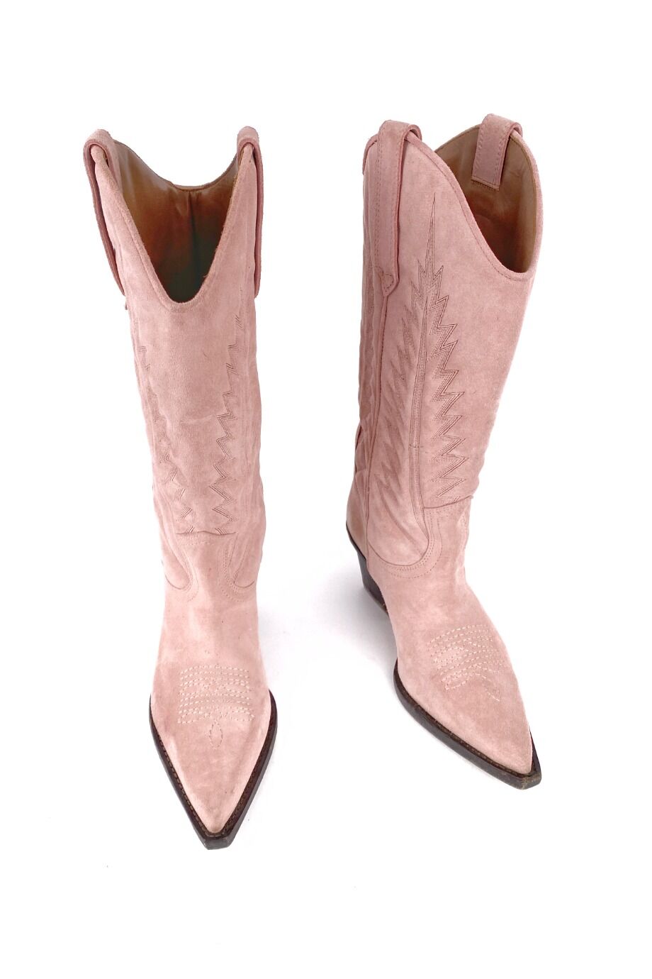 image 2 Высокие казаки розового цвета из замши