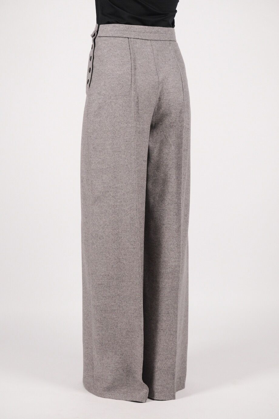 image 4 Шерстяные брюки серого цвета широкого кроя