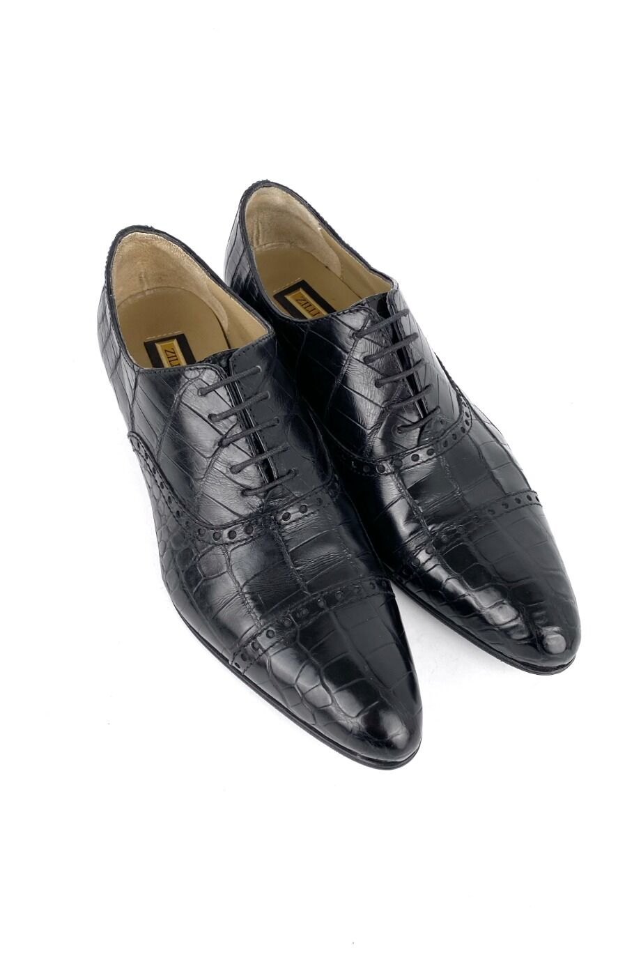 image 1 Туфли из кожи крокодила на шнуровке