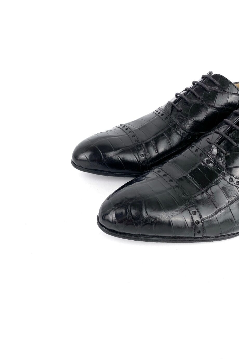 image 3 Туфли из кожи крокодила на шнуровке