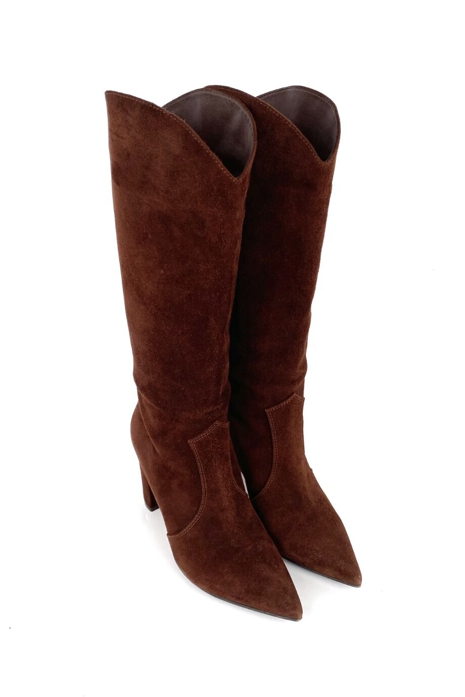 image 1 Замшевые сапоги коричневого цвета