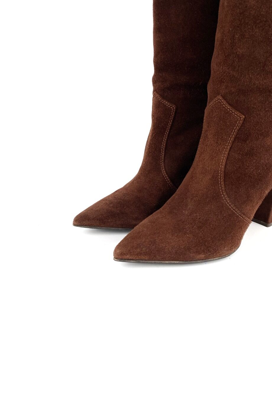 image 3 Замшевые сапоги коричневого цвета