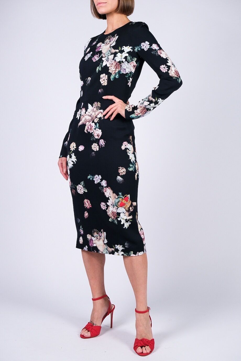 image 2 Платье черного цвета с амурами