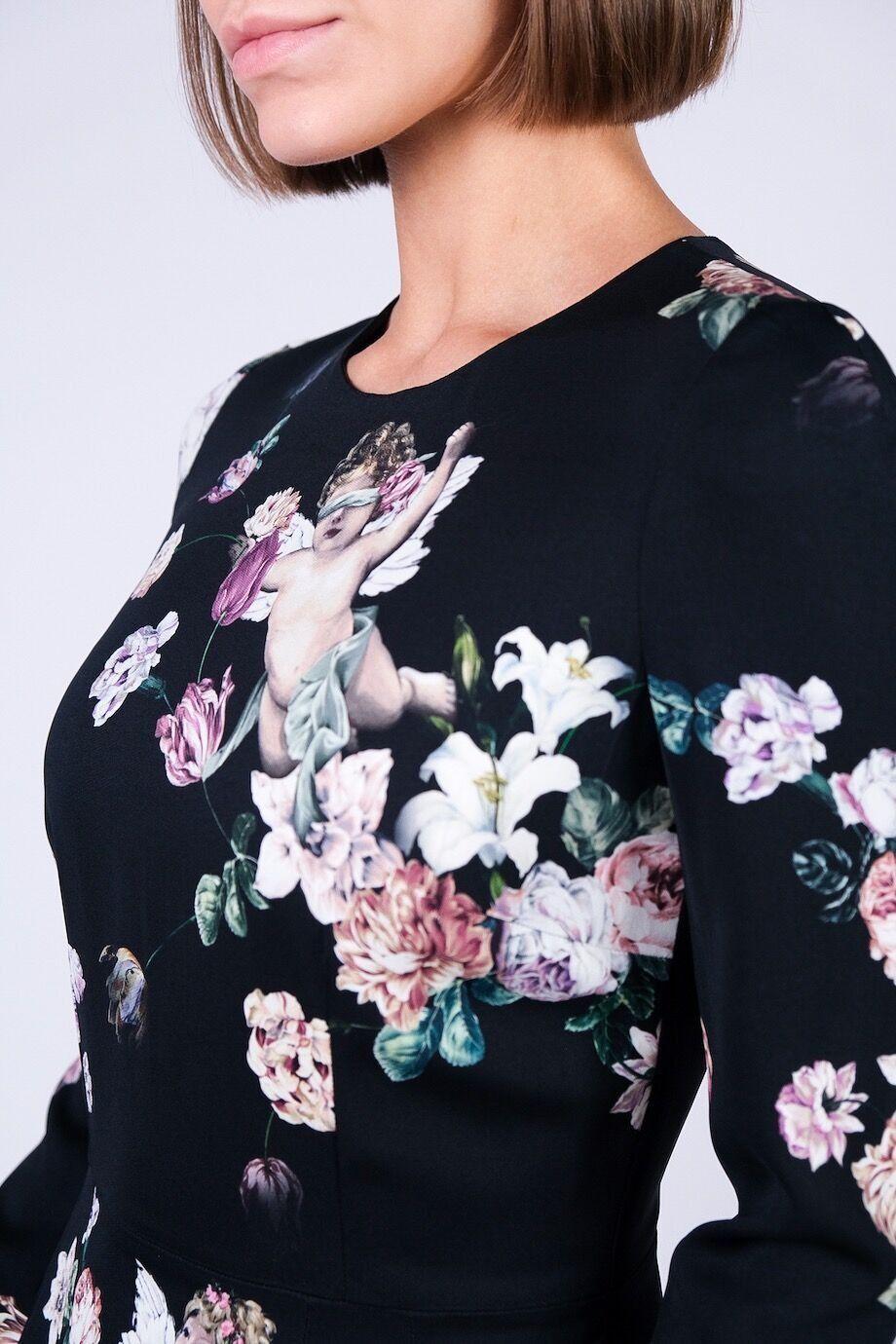 image 4 Платье черного цвета с амурами