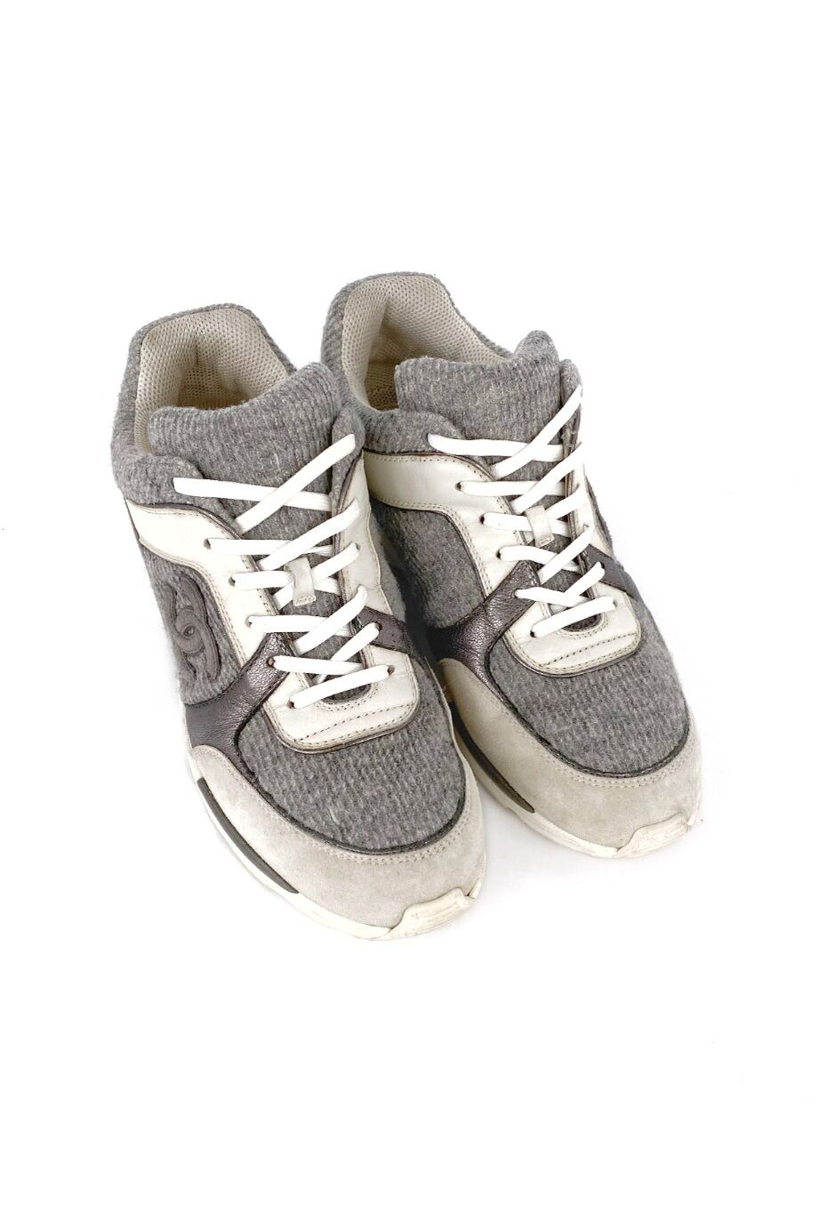 image 1 Кроссовки комбинированные белые с серым