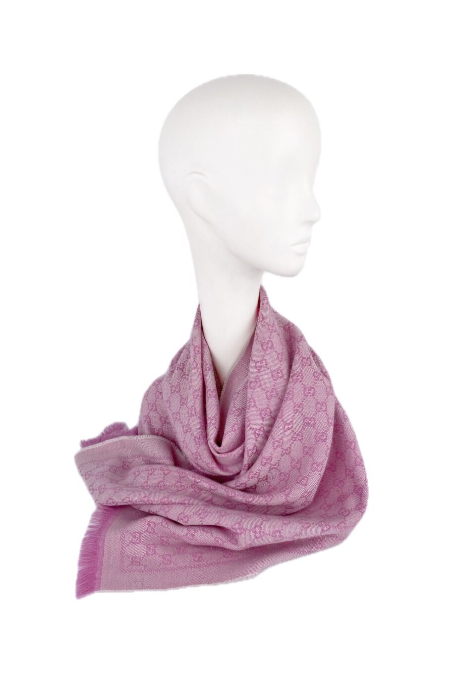 image 3 Двусторонний шарф розового цвета в монограмму