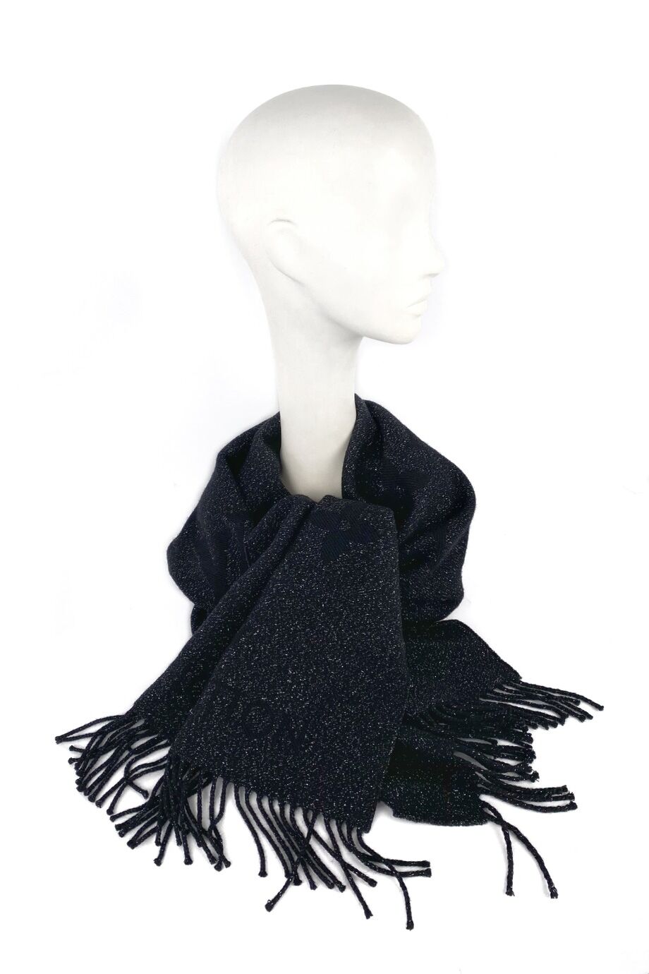 image 3 Шарф с люрексом черного цвета