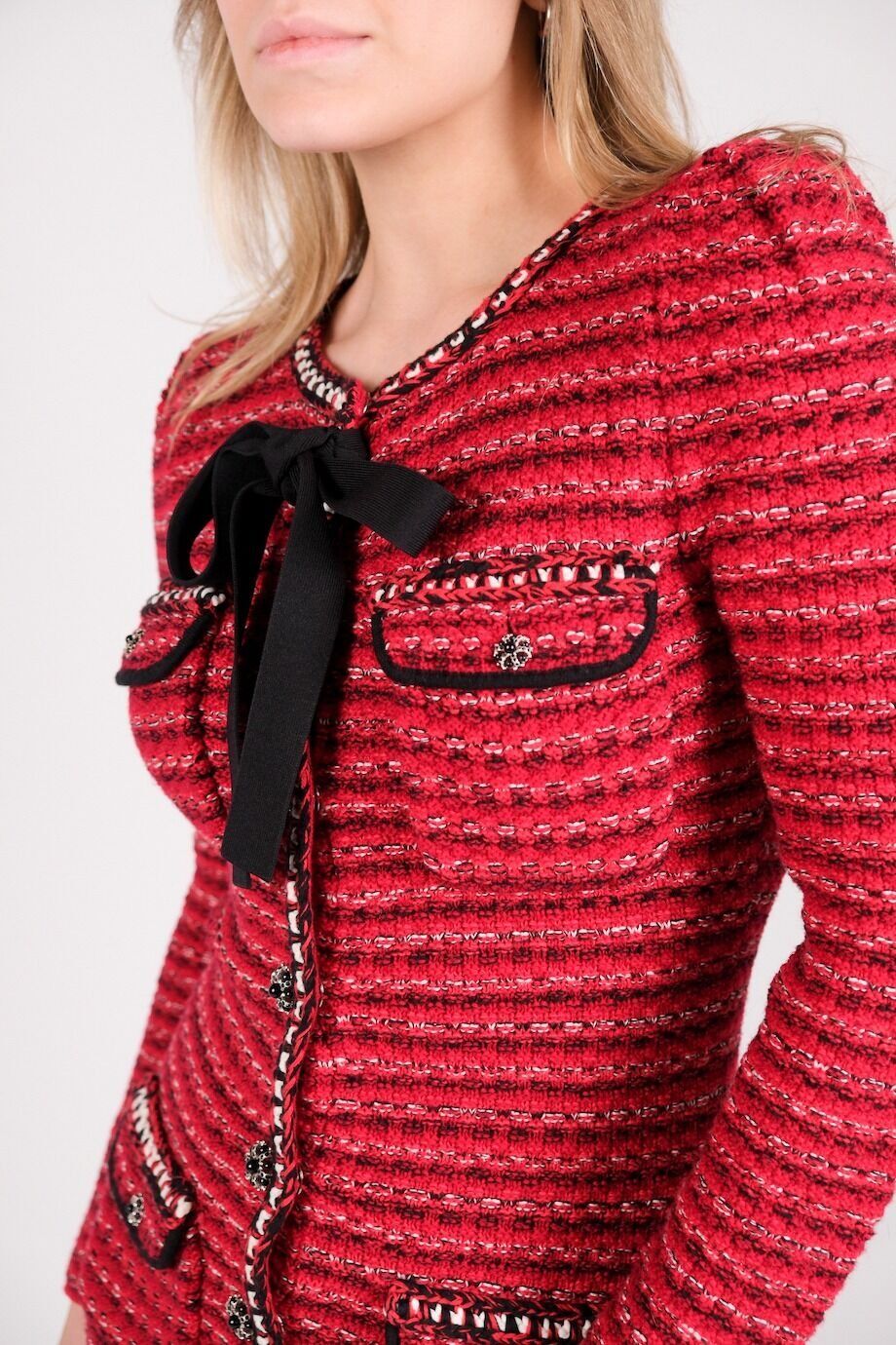 image 4 Трикотажное платье красного цвета с бантом