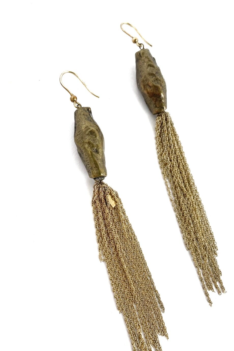 image 2 Серьги с цепочками золотого цвета