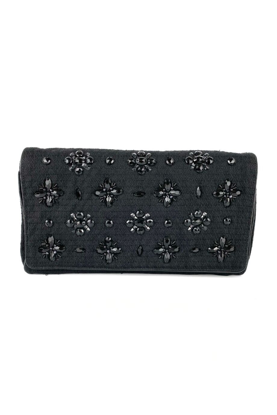 image 2 Текстильный клатч черного цвета расшитый бисером