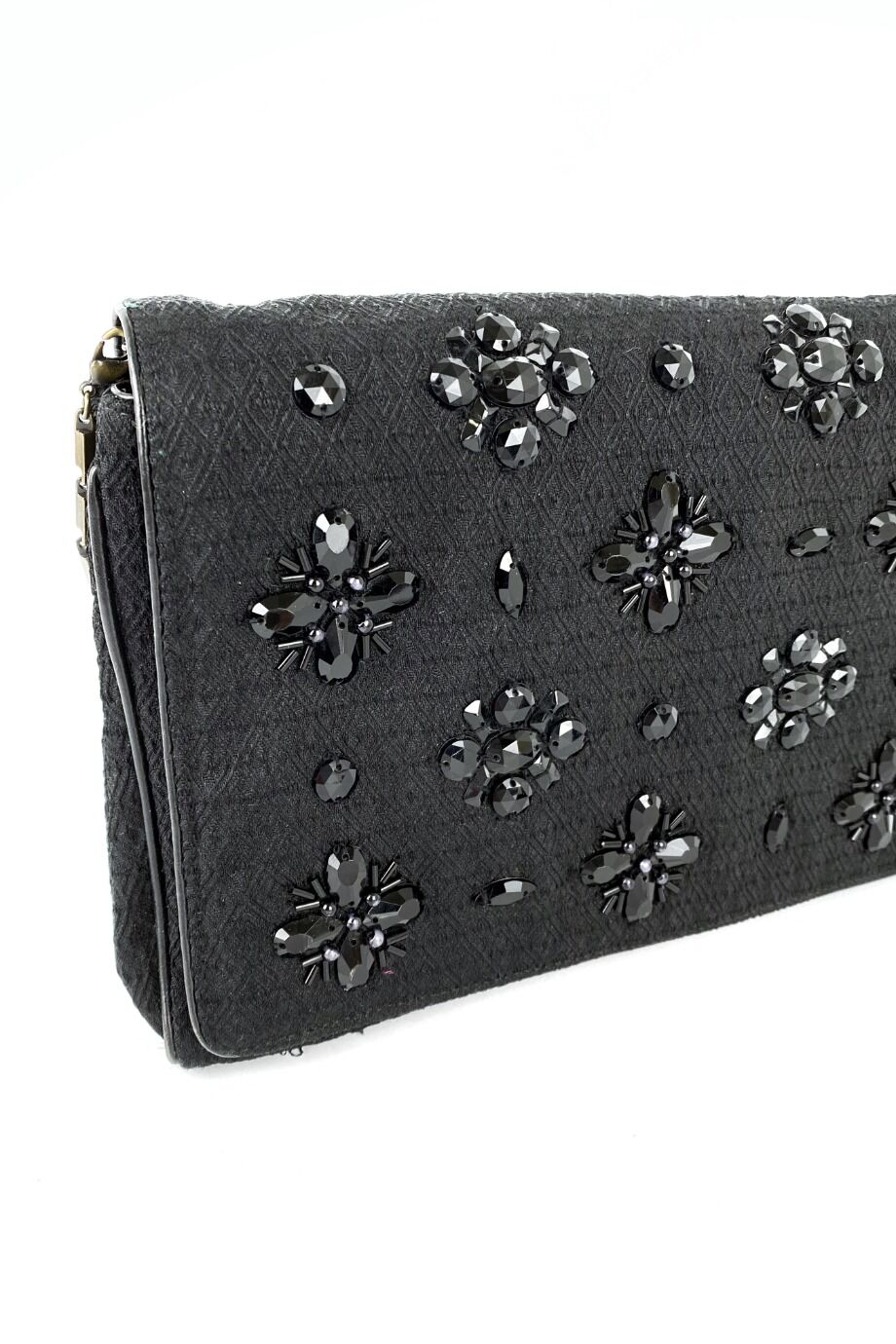 image 4 Текстильный клатч черного цвета расшитый бисером