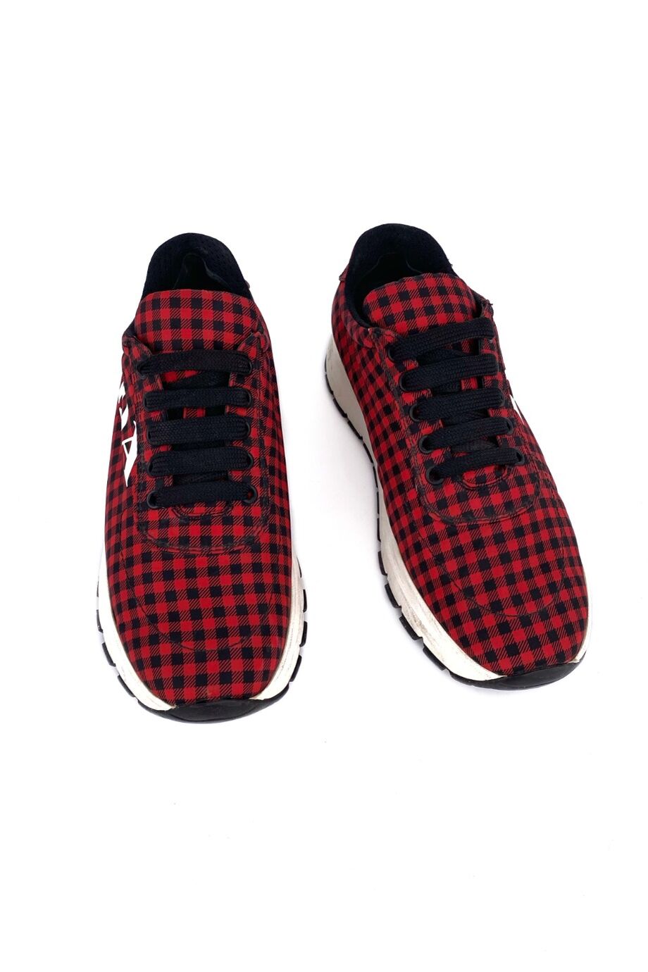 image 2 Кроссовки из нейлона в красную клетку