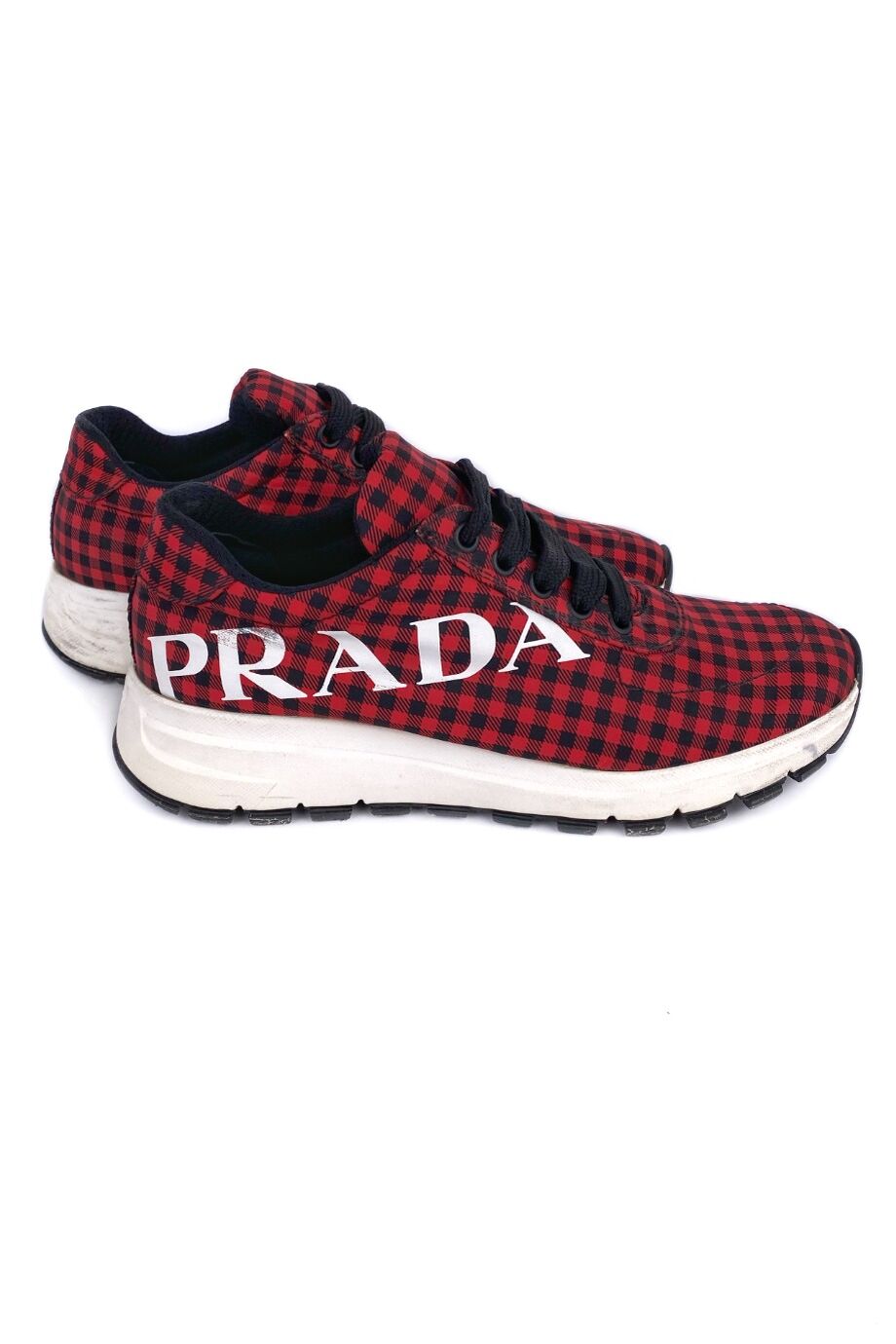 image 5 Кроссовки из нейлона в красную клетку