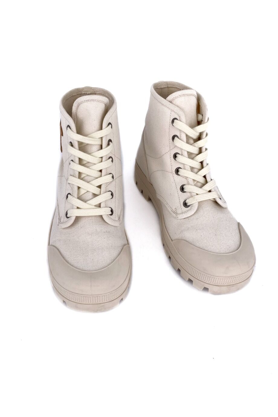 image 2 Ботинки молочного цвета из текстиля с резиновыми носиками