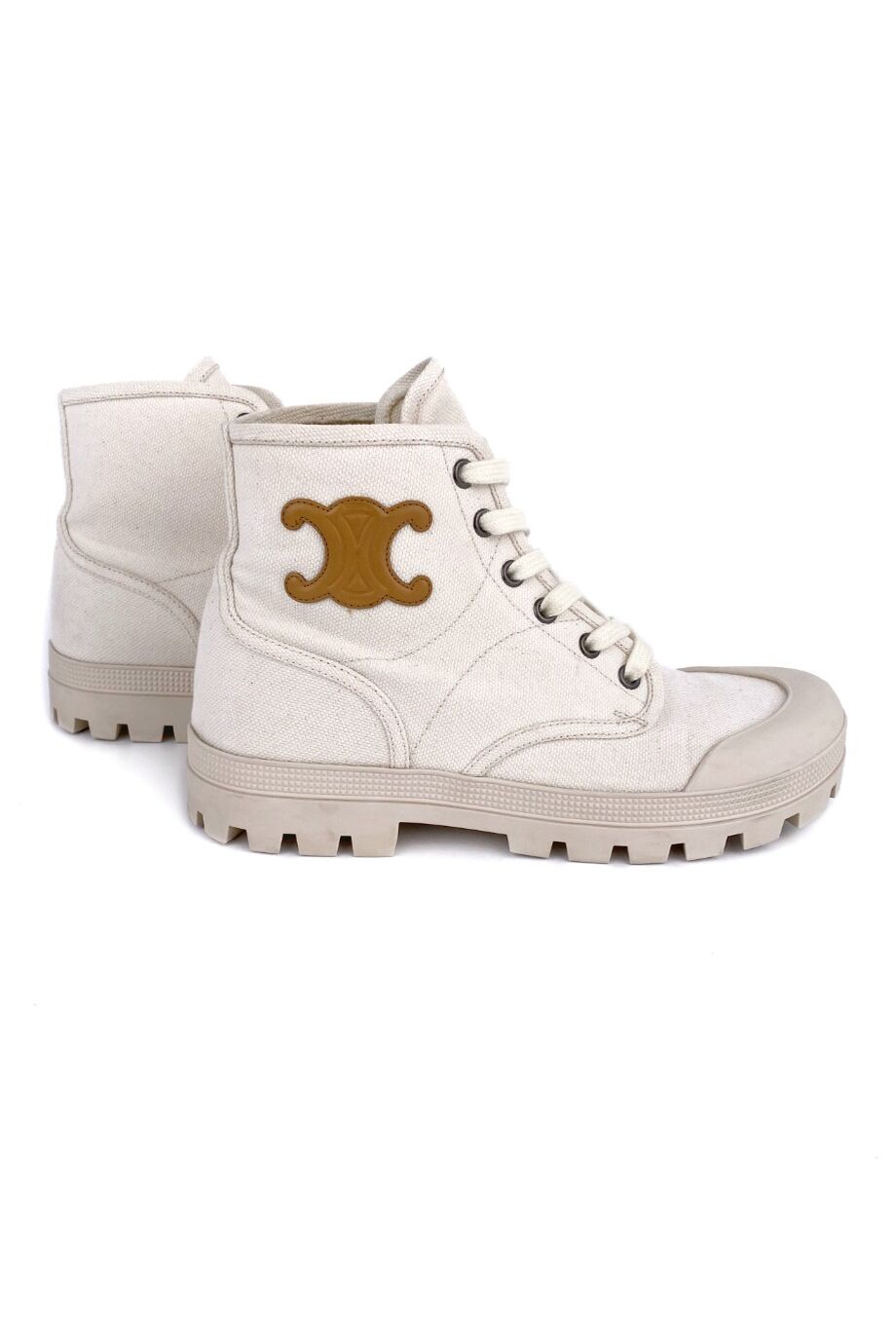 image 5 Ботинки молочного цвета из текстиля с резиновыми носиками