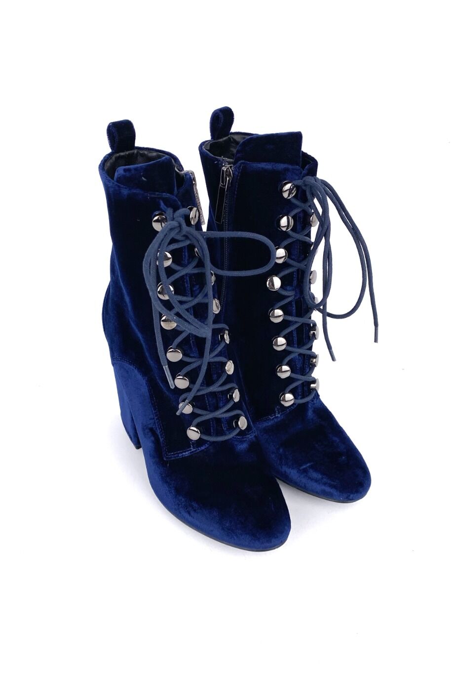 image 1 Велюровые ботильоны синего цвета