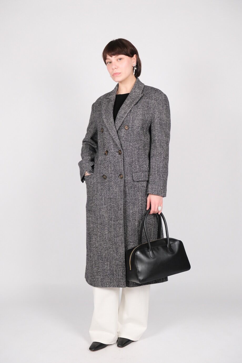 image 1 Двубортное пальто в елочку