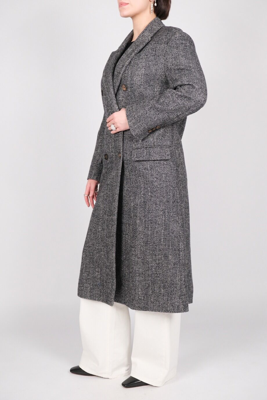 image 5 Двубортное пальто в елочку