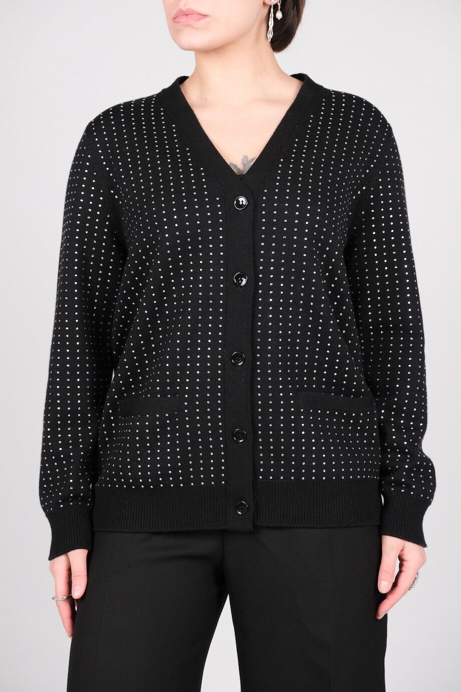 image 1 Кардиган чёрного цвета с декором из кристаллов