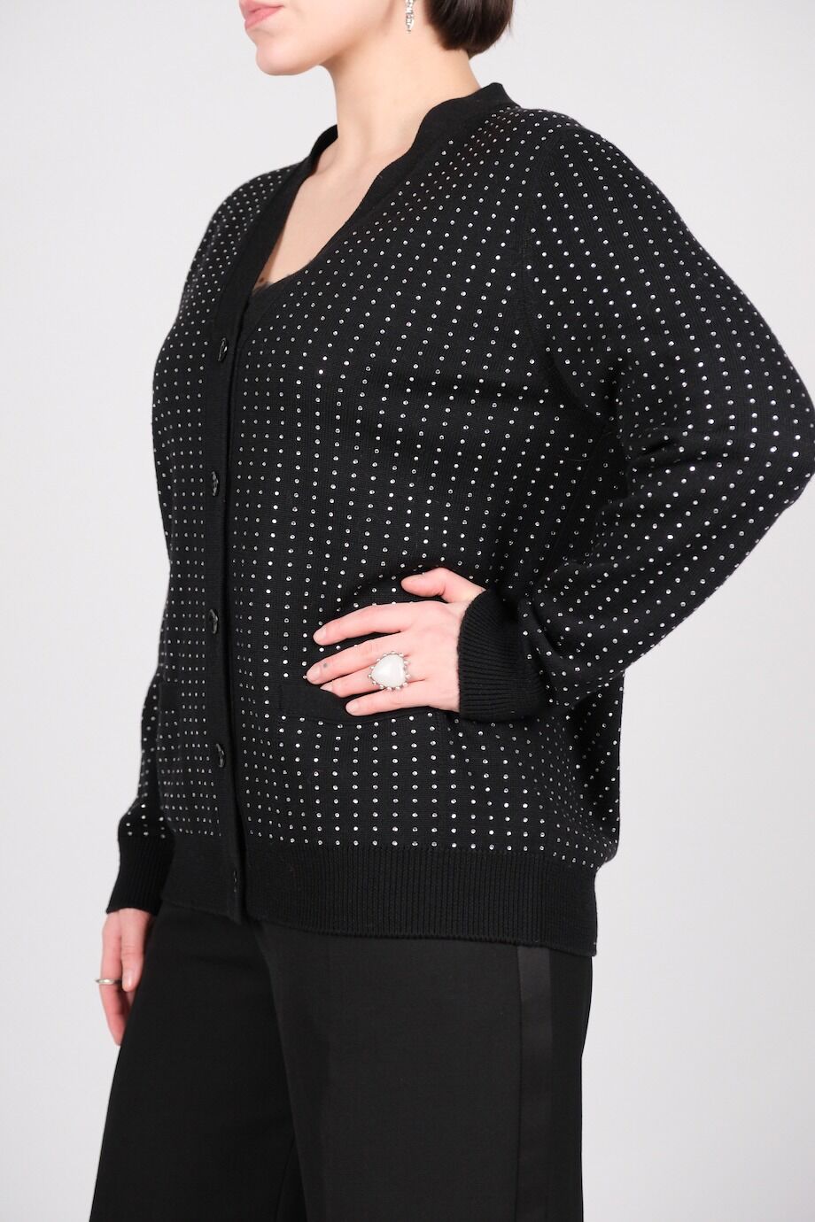image 2 Кардиган чёрного цвета с декором из кристаллов