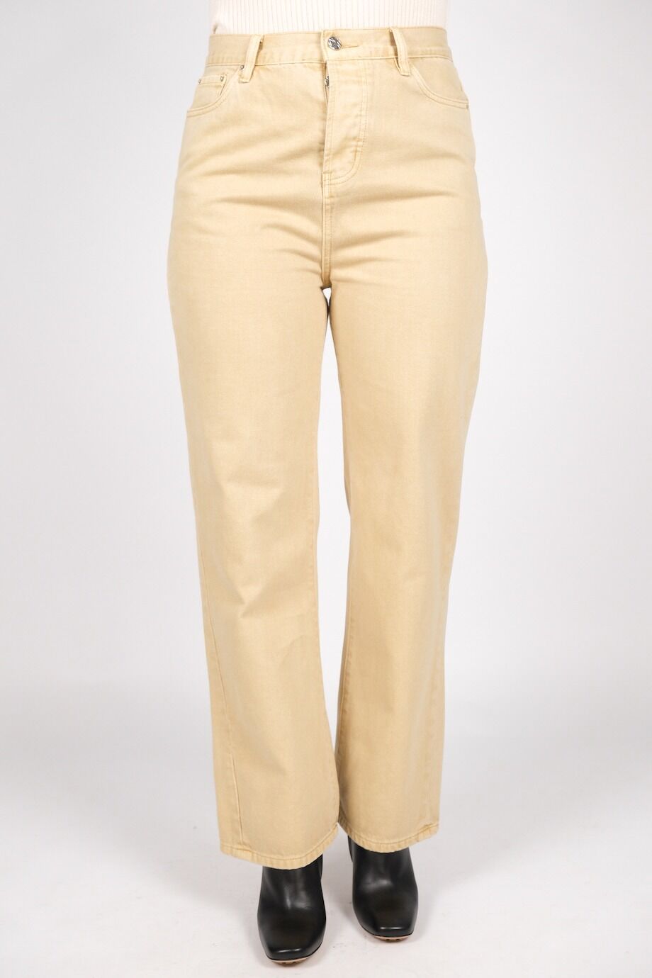 image 2 Джинсы песочного цвета на болтах