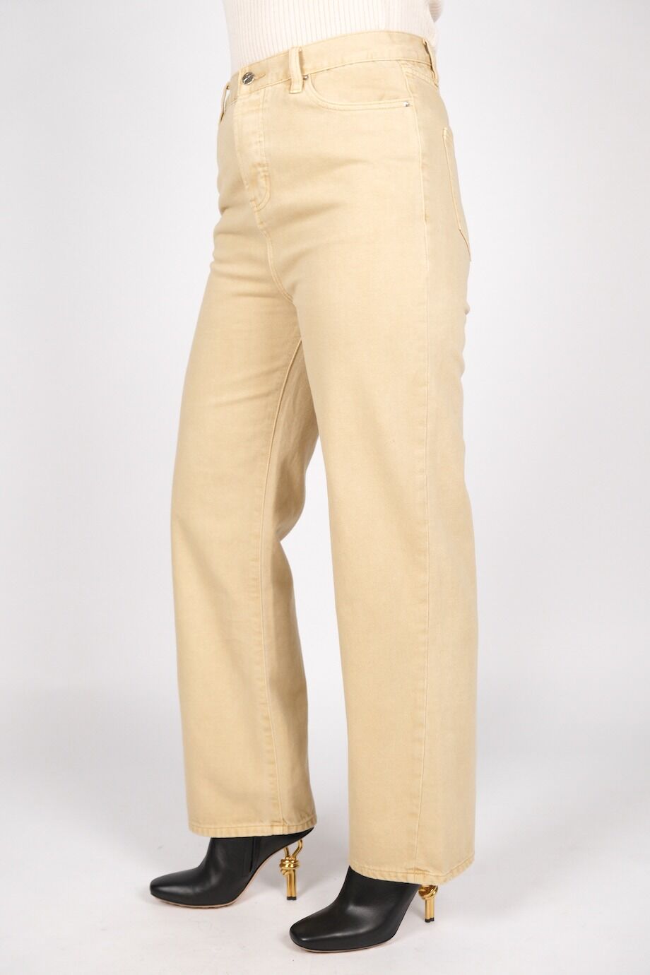 image 3 Джинсы песочного цвета на болтах