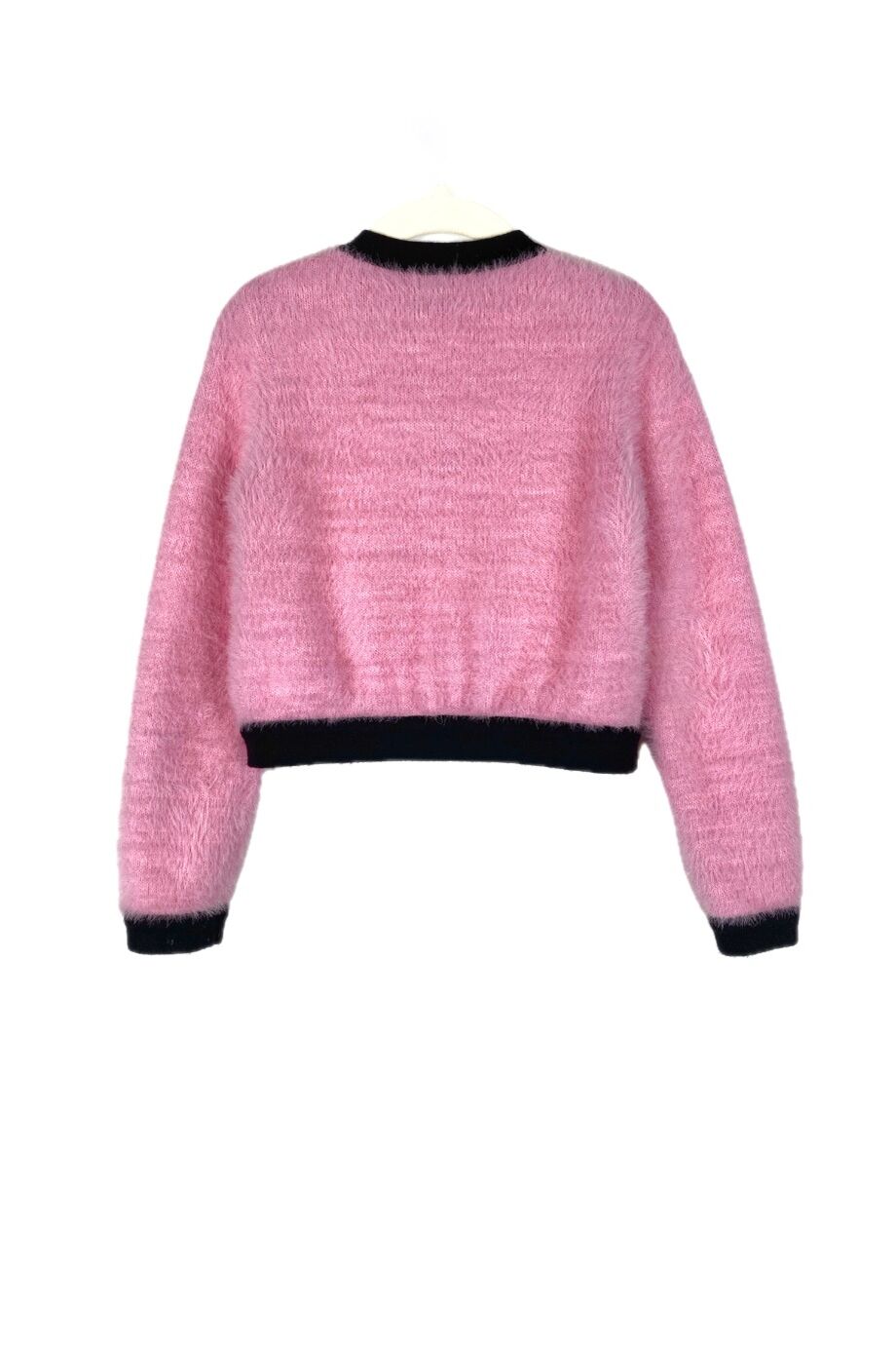 image 2 Детский кардиган розового цвета с черной окантовкой