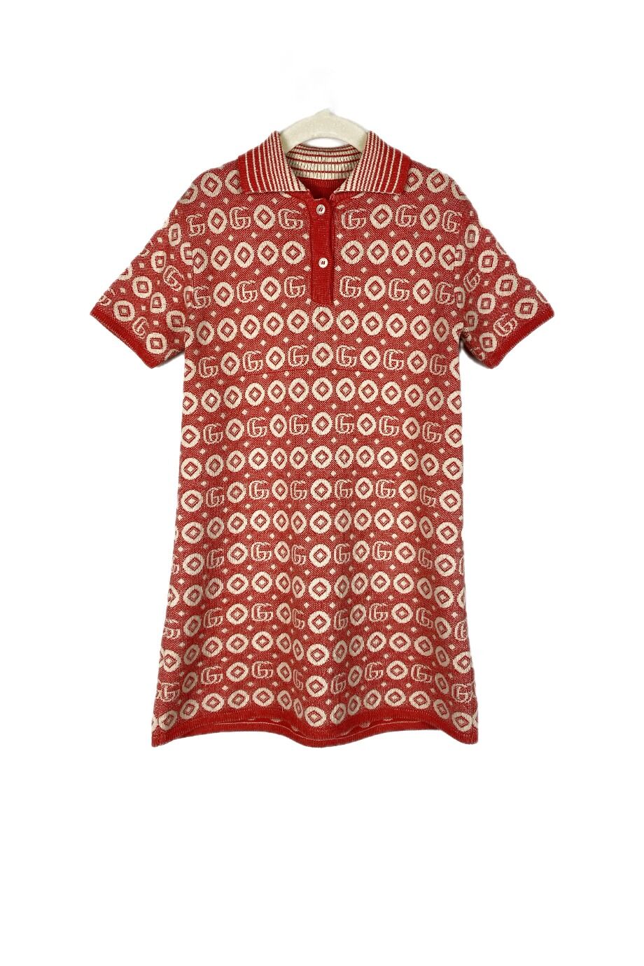 image 1 Детское платье-поло красного цвета в монограмму