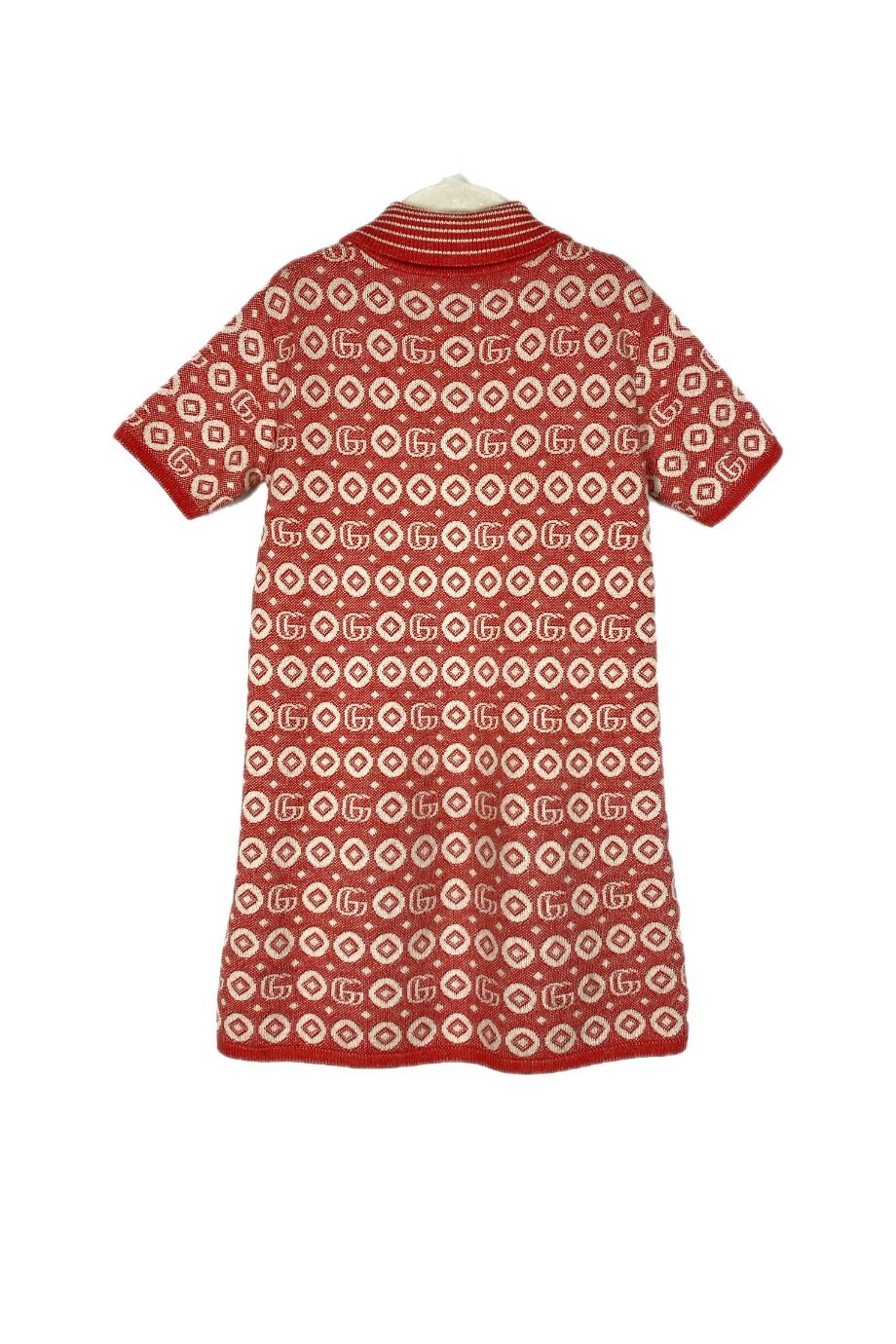 image 2 Детское платье-поло красного цвета в монограмму