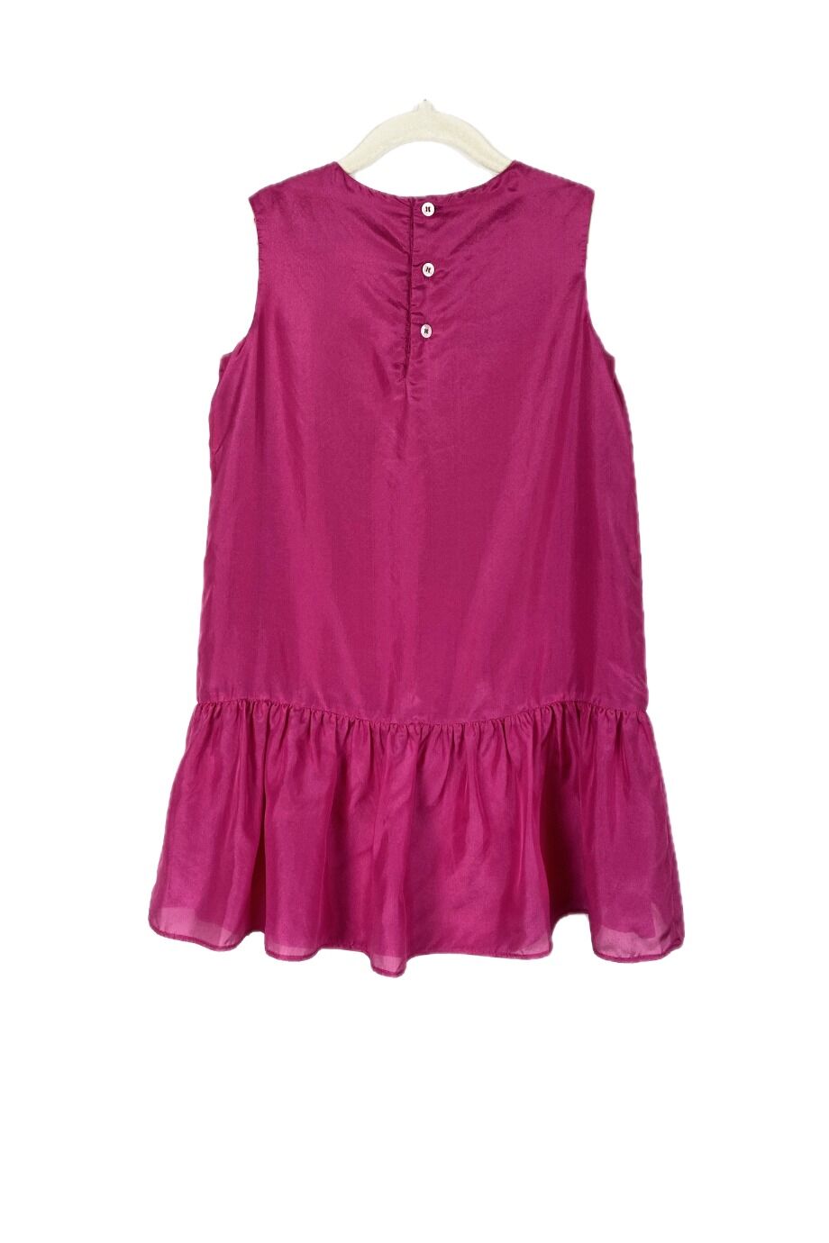 image 2 Детское шелковое платье цвета фуксии с кошечкой