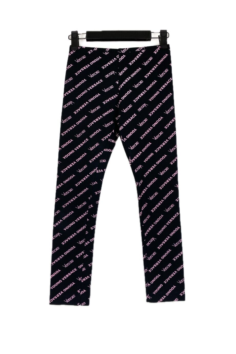 image 1 Детские леггинсы черного цвета в розовое лого