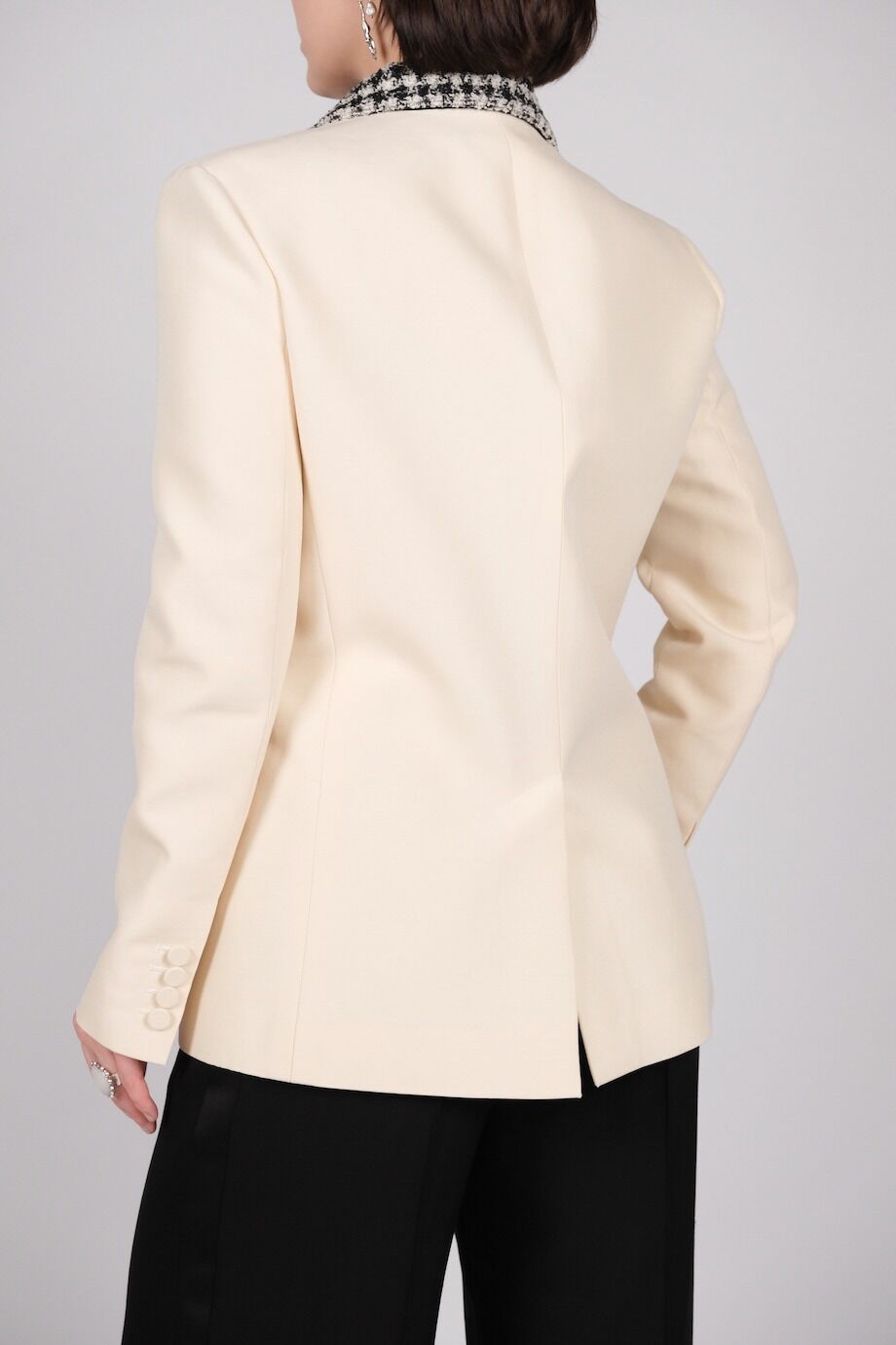 image 6 Жакет молочного цвета с комбинированным лацканом