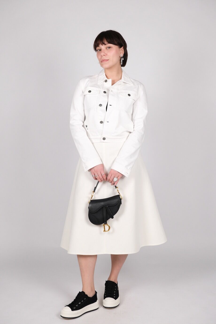 image 1 Юбка трапецией белого цвета