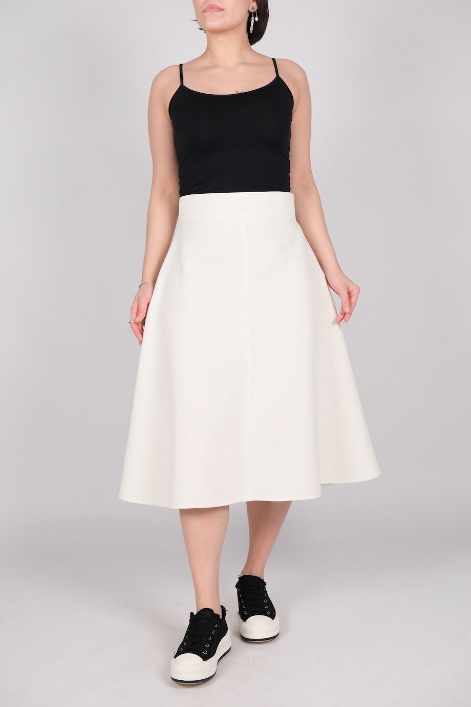 image 3 Юбка трапецией белого цвета
