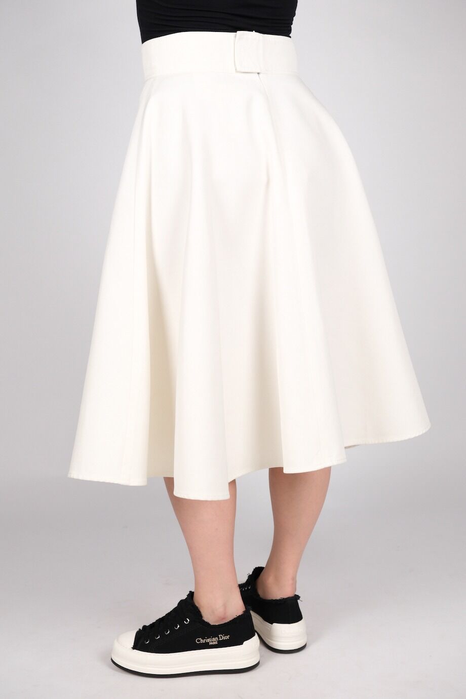 image 6 Юбка трапецией белого цвета
