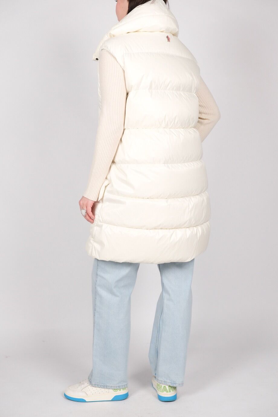 image 3 Удлиненный жилет молочного цвета