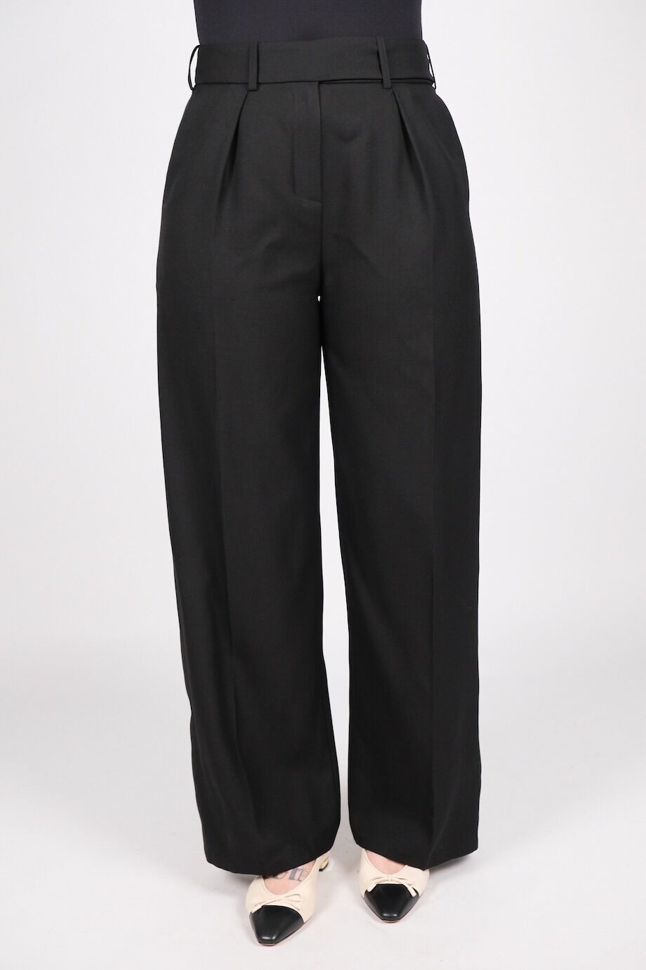 image 2 Брюки широкого кроя с лампасами черного цвета