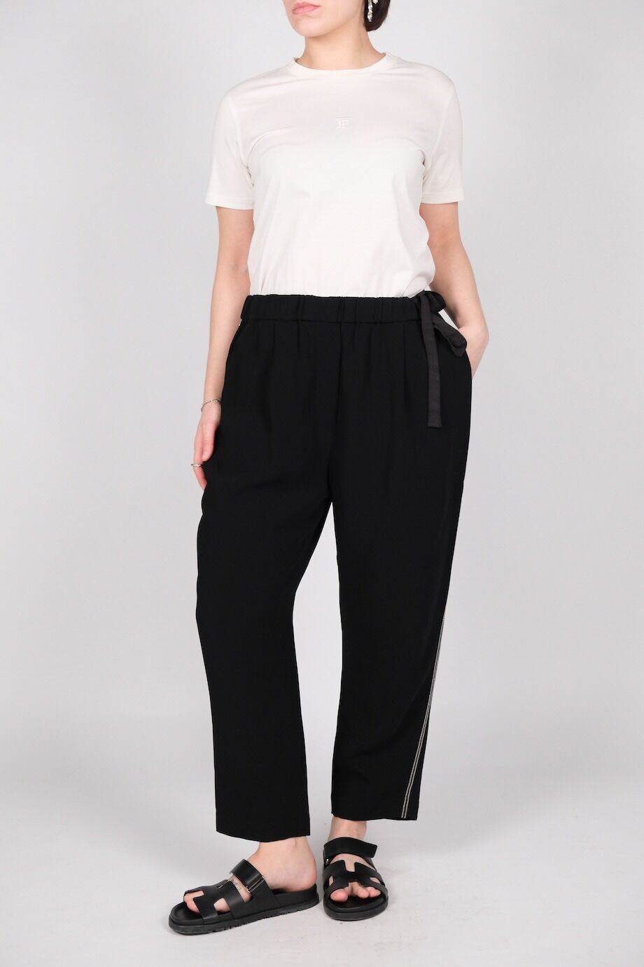 image 1 Брюки черного цвета с лампасами