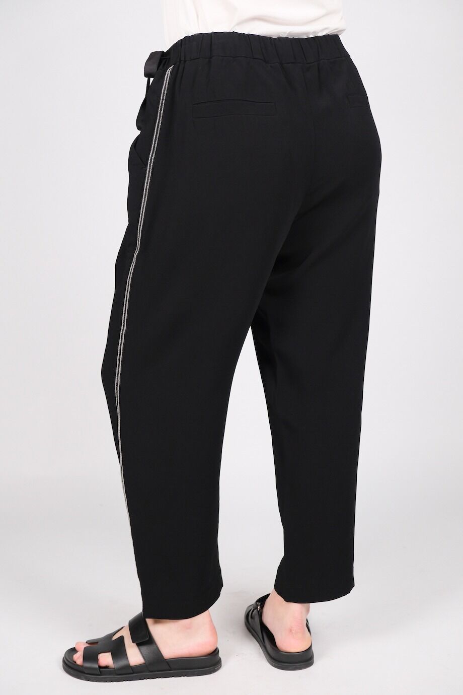 image 4 Брюки черного цвета с лампасами